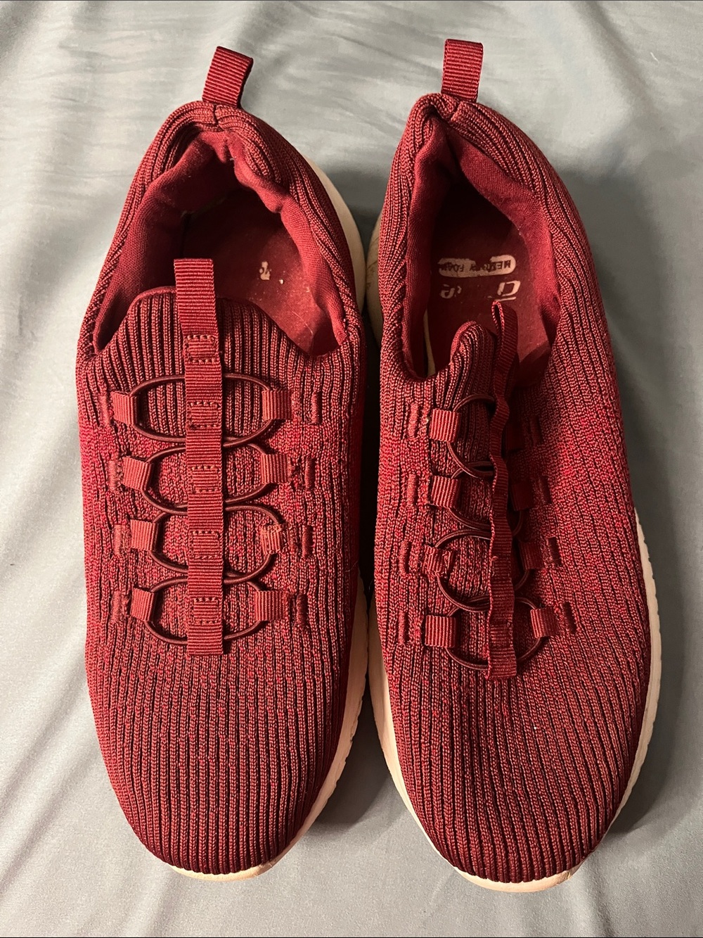 Women's Size 10 Knit Slip-On Sneakers - Burgundy